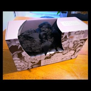 NIB S/M Fuzzy black memory foam slippers